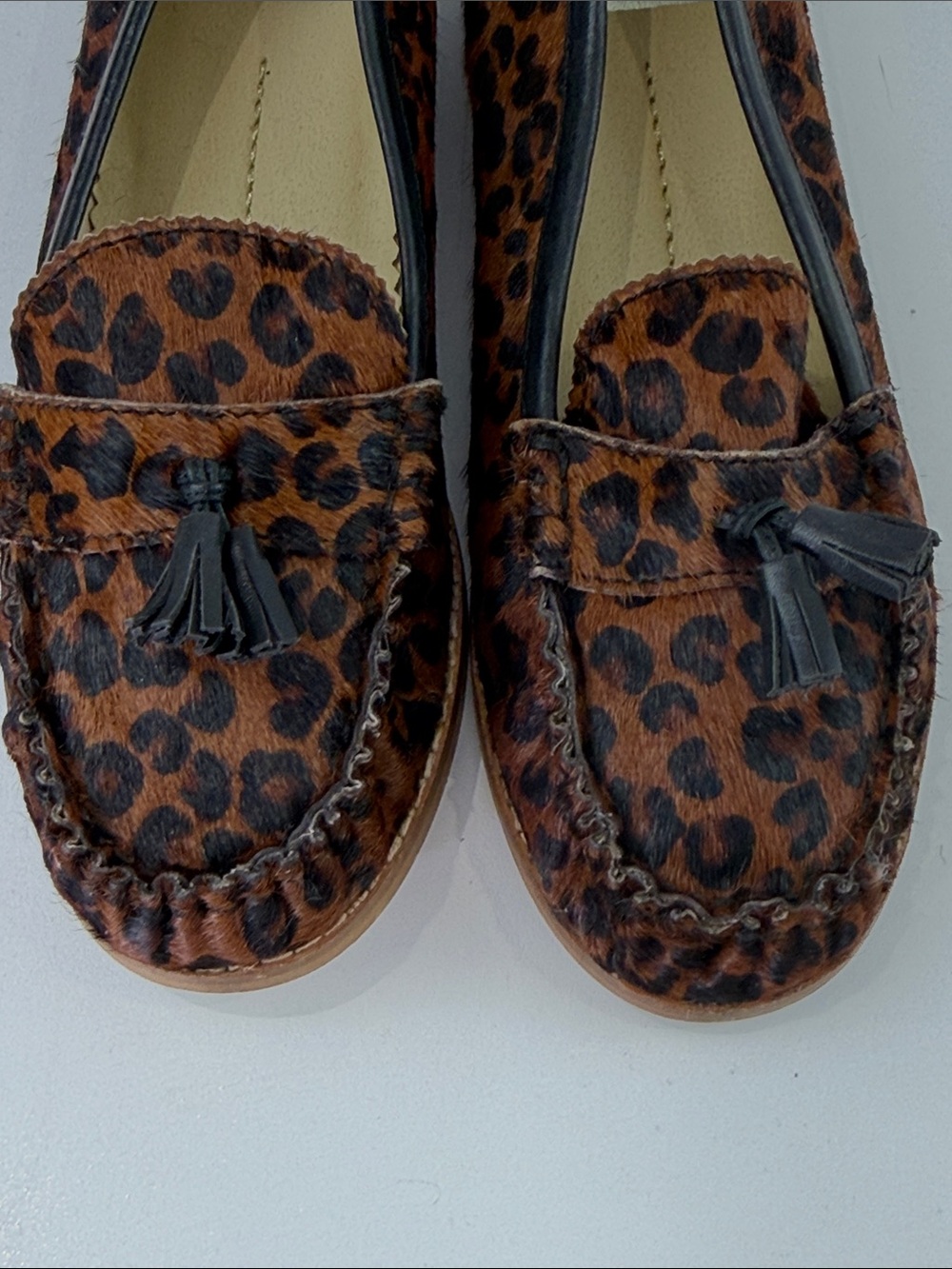 Dolce Vita Leopard Print Tassel Loafers - Brown & Black - Picture 3 of 10